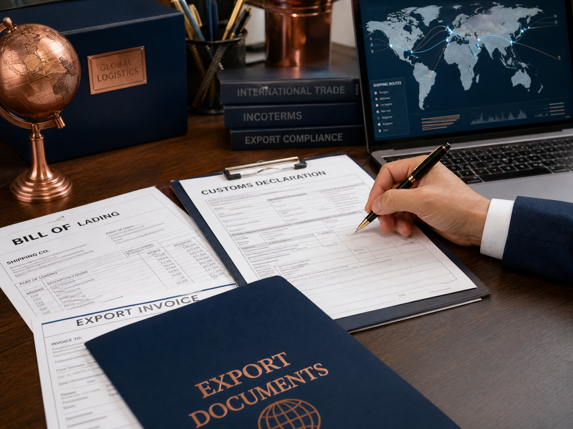 Export documentation and customs paperwork